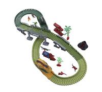 ZAWELIYO Pista de Carreras de Coches de Dinosaurio Eléctrico, Bloques de Empalme DIY para Niños, Aventuras en Materiales ABS Seguros