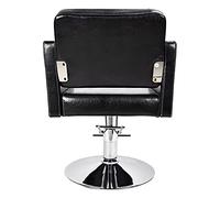 ZAWELIYO Silla de Peluquero Negra Retro Ajustable en Altura, Silla de Peluquería de Cuero PU Fácil de Limpiar para Salón