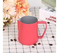 ZAWELIYO Taza de café con Leche de Acero Inoxidable de 350 Ml, Jarra de Espuma Ergonómica con Diseño único de Boca de águila para Uso en el Hogar y la Cafetería, Amarillo/rojo Rosa (rosa roja)