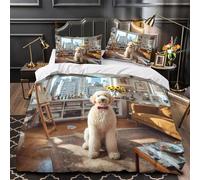 ZAWPPEUIO 3 Piezas Microfibra Impresión 3D Cozy Living Room Juego Fundas Edredón Diseño 3D Funda Almohada Antibacteriana Modern Urban Pet Life Funda Edredon for jóvenes Double（200x200cm）