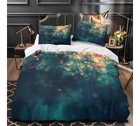 ZAWPPEUIO 3 Piezas Microfibra Suave Abstracto Lights Juego Fundas Edredón Estampado 3D Fundas Almohada Transpirable Colorful Bokeh Funda de Edredón for niña Single（140x200cm）