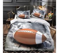 ZAWPPEUIO 3 Piezas Microfibra Suave American Football Juego Fundas Edredón Estampado 3D Fundas Almohada Antialérgica Sport Graphic Funda de Edredón Cremallera Oculta for Familia Super King（260x220cm）