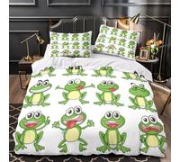 ZAWPPEUIO 3 Piezas Microfibra Suave Coon Frogs Funda de Edredón Impresión 3D Funda Almohada Transpirable Fun Expressive Juego Fundas Edredón for Adultos Double（200x200cm）