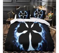 ZAWPPEUIO Juego 3 Piezas Microfibra Heshaped Symbol Funda de Edredón Impresión 3D Funda Almohada Lavables Dark Mystical Funda Edredon Cremallera for Adolescentes King（220x240cm）