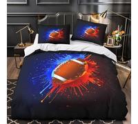 ZAWPPEUIO Juego 3 Piezas Microfibra Impresión 3D American Football Juego Fundas Edredón Diseño 3D Fundas Almohada Lavables Sport Graphic Funda de Edredón for Adolescentes Super King（260x220cm）
