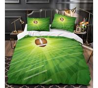 ZAWPPEUIO Juego 3 Piezas Microfibra Impresión 3D American Football Juego Fundas Edredón Diseño 3D Fundas Almohada Transpirable Sport Graphic Funda de Edredón for niños King（220x240cm）