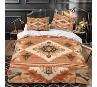 ZAWPPEUIO Juego 3 Piezas Microfibra Suave Southwest Funda de Edredón Estampado 3D Funda Almohada Suave Native American Inspired Funda Edredon for niños King（220x240cm）