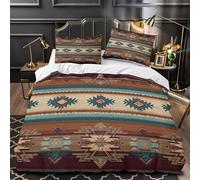 ZAWPPEUIO Tres Piezas Microfibra de poliéster Southwest Funda Edredon Estampado 3D Fundas Almohada Lavables NativeAmerican Funda de Edredón for niños Single（140x200cm）