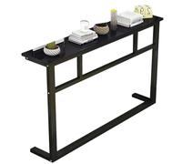 ZAWQFDZ Mesa consola delgada con almacenamiento, mesa estrecha detrás del sofá, marco de acero grueso, mesa de entrada para entrada, mesita de noche, cubierta de radiador o pasillo (negro, 120 x 80 x