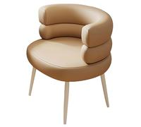 ZAWQFDZ Taburete De Maquillaje Moderno, Taburete Tocador De Cuero Sintético, con Respaldo Y Brazos, para Sala De Estar, Dormitorio, Tocador, Oficina Y Rincón De Lectura(Brown)