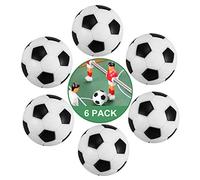 ZAWTR Pelotas Futbolin 6 Pcs, Profesional Mini Pelotas de Futbolin de Mesa 32mm, ABS plástico Pelota pequeña de fútbol de Tabla para Niños Adultos Actividades Deportivas Suministros (Negro & Blanca)