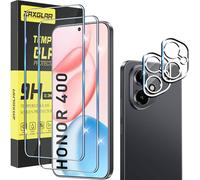ZAXGLAR Protector Pantalla para Honor 400 5G Cristal templado,2 x Protectores de Pantalla + 2 x Protectores de Lente de Cámara,Sin burbujas y duradero