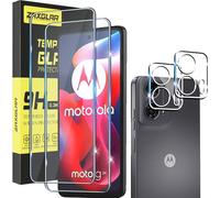 ZAXGLAR Protector Pantalla para Motorola Moto G24 Cristal templado,2 x Protectores de Pantalla + 2 x Protectores de Lente de Cámara,Sin burbujas y duradero