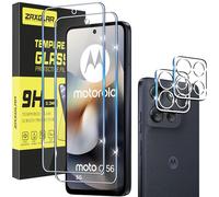 ZAXGLAR Protector Pantalla para Motorola Moto G56 5G Cristal templado,2 x Protectores de Pantalla + 2 x Protectores de Lente de Cámara,Sin burbujas y duradero