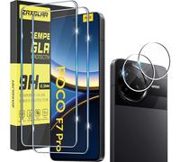 ZAXGLAR Protector Pantalla para Xiaomi Poco F7 Pro / F7 Ultra 5G Cristal templado,2 x Protectores de Pantalla + 2 x Protectores de Lente de Cámara,Sin burbujas y duradero