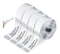 Zaxiva Etiquetas Adhesiva Transparente, 4 Rollos de Cinta de Etiquetado de Repuesto Original, 14x30 mm para Marklife P11/P12/P15, Phomemo D30/D32/D35, Vretti HP1/HP3/HP4, Transparente Impermeable