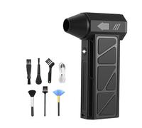 Zaxiva Soplador de polvo eléctrico, pulverizador de aire recargable, LED, ventilador de aire comprimido con 6 cabezales de cepillo de repuesto, soplador de polvo para PC, teclado, exterior, camping y