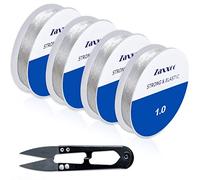 Zaxxco Hilo elástico para Pulsera de 4 Unidades, Cuerda Manualidades - Hilo elástico para Pulsera Resistente - Resina Extensible e Impermeable en 4 tamaños Diferentes + Cortador Oferta