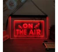 Zayeksole Letrero De Neón on The Air para Decoración De Pared, Letrero De Neón LED Regulable Alimentado por USB para Salas En Vivo, Salas De Transmisión, Estudios De Música,Rojo,40x30cm