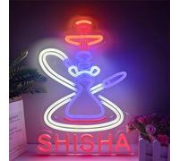 Zayeksole Shisha Letreros De Neón LED para Decoración De Paredes, Alimentación por USB, Atenuación De Tres Niveles, Letreros De Luz De Neón Shisha para Restaurantes De Hookah Y Más,50x38cm