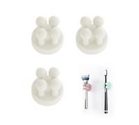 Zayin Silicona para cepillos de Dientes, Soporte multifunción,Gancho Impermeable Autoadhesivo para Cepillo de Dientes, Gancho para Colgar en la Pared,baño,Cocina (3 Piezas Blanco)