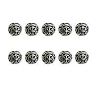 ZAYIUKI 10 cuentas espaciadoras de agujero grande estilo tibetano de plata antigua para hacer joyas y proyectos de manualidades