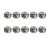 ZAYIUKI 10 cuentas espaciadoras de agujero grande estilo tibetano de plata antigua para hacer joyas y proyectos de manualidades
