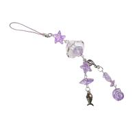 ZAYIUKI Abalorio de teléfono con cuentas con temática de océano con elementos de peces y caracolas, elegante cordón para teléfono para un toque individualizado