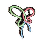 ZAYIUKI Elegante pinza para el pelo con lazo en bloque de color para mujer, clip de plástico de agarre fuerte, perfecto para varios tipos de cabello