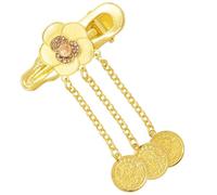 ZAYIUKI Pinza dorada única para el pelo con borlas de moneda para mujeres jóvenes de moda, estilo bohemio, clip de pico de pato para disfraz étnico