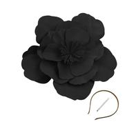 ZAYIUKI Tocado de flores grandes para niñas y mujeres, cosplay, fiesta, graduación, sombreros Derby con diadema y clip para boda