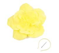 ZAYIUKI Tocado de flores grandes para niñas y mujeres, cosplay, fiesta, graduación, sombreros Derby con diadema y clip para boda
