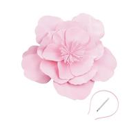 ZAYIUKI Tocado de flores grandes para niñas y mujeres, cosplay, fiesta, graduación, sombreros Derby con diadema y clip para boda