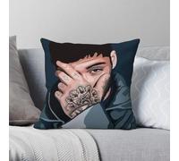 Zayn Malik Singer - Funda de almohada cuadrada de poliéster y lino, terciopelo, con cremallera, decoración para el hogar