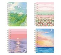 ZAYOIZY 4 Pack Mini Spiral Notebook A7 blank spiral sketchbook, Compact Pocket Notepads for Daily Journaling & Note Taking, Writing/Drawing/Sketching Pad, 80 Sheets/160 Pages