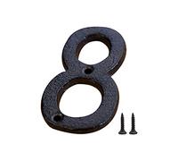 Zayookey Hierro Fundido Número de Casa Métal Número de Dirección de Estilo Retro House Number para Puertas Modernas, Paredes, Direcciones de Calles (Número 8)