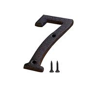 Zayookey Hierro Fundido Número de Casa Métal Número de Dirección de Estilo Retro House Number para Puertas Modernas, Paredes, Direcciones de Calles (Número 7)