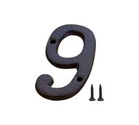 Zayookey Hierro Fundido Número de Casa Métal Número de Dirección de Estilo Retro House Number para Puertas Modernas, Paredes, Direcciones de Calles (Número 9)