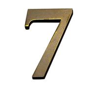 Zayookey Letrero autoadhesivo con número de casa, de cobre antiguo, de 10 cm, de metal rústico, para puerta de hotel, puerta de calle, buzón (número de puerta 7)