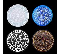 Zayookey Molde de Resina Silicona Tarot Estera de Adivinación Fundición Molde de Bandeja Molde Epoxi Resina DIY Coaster Resin Mold Tray para Decoración del Hogar (Molde de Bandeja D)
