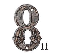 Zayookey Números para Casas Externos 12 cm Números de Casa en Hierro Fundido Números de Dirección de Puerta Retro Iron House Numbers (Número 8)