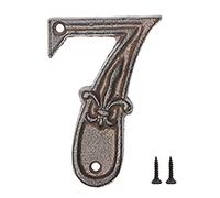 Zayookey Números para Casas Externos 12 cm Números de Casa en Hierro Fundido Números de Dirección de Puerta Retro Iron House Numbers (Número 7)