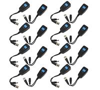 ZAYRAY Balun de Video Pasivo HD-CVI/TVI/AHD con Conector de Alimentación Y Transmisor de Datos RJ45 CAT5 8 Par