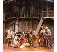 Zayton Juego de belén de Navidad para Interiores, 11 Piezas de 5 Pulgadas, Estatua de Jesús Pesebre, Adorno de Cuna de Navidad, decoración del hogar