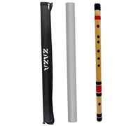 Zaza Percussion - Flauta Bansuri profesional de bambú pulido - (flauta india) con bolsa de transporte (29 pulgadas F-Bass)