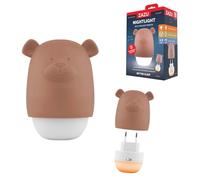 ZAZU Benny Luz nocturna para bebé automática con detector de crepúsculo - recargable | blanco y naranja | Autonomía 70h | Modo de viaje | Lámpara de noche portátil para niños (marrón)