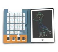 ZAZU Divertida tableta de dibujo LCD para niños - tableta de pintura de 8,5 pulgadas con 40 tarjetas de plantilla y lápiz, función de borrado y botón de bloqueo, juguete educativo creativo para casa y