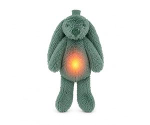 ZAZU - Ro el conejo bebé ayuda a dormir con batería recargable - Luz nocturna multicolores y sonidos relajantes, sensor de vino, apagado automático y cable de carga USB-C (verde)
