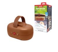 ZAZU Robby Balancín Automático para bebé: ajustable, temporizador de 40 min, sensor de llanto, batería recargable USB, resistente al agua, diseño universal para cochecitos y buggies (Marrón)