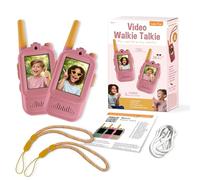 ZAZU Video Walkie Talkie para niños con cámara, juego de 2, alcance de 300 m, pantalla de 2,0 pulgadas, recargable por USB, 5 efectos de voz y 16 filtros, radio con vídeo para interior y exterior